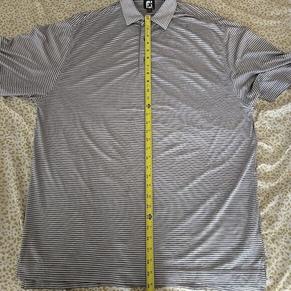 FJ Foot Joy Mountain Vista Golf Polo Striped MOUNTAIN VISTA Shirt Men's Large - Picture 7 of 8